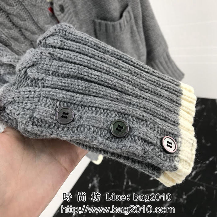 THOM BROWNE湯姆布朗 18SS秋冬新款 下擺不對稱 羊毛針織開衫 男女同款 ydi1416